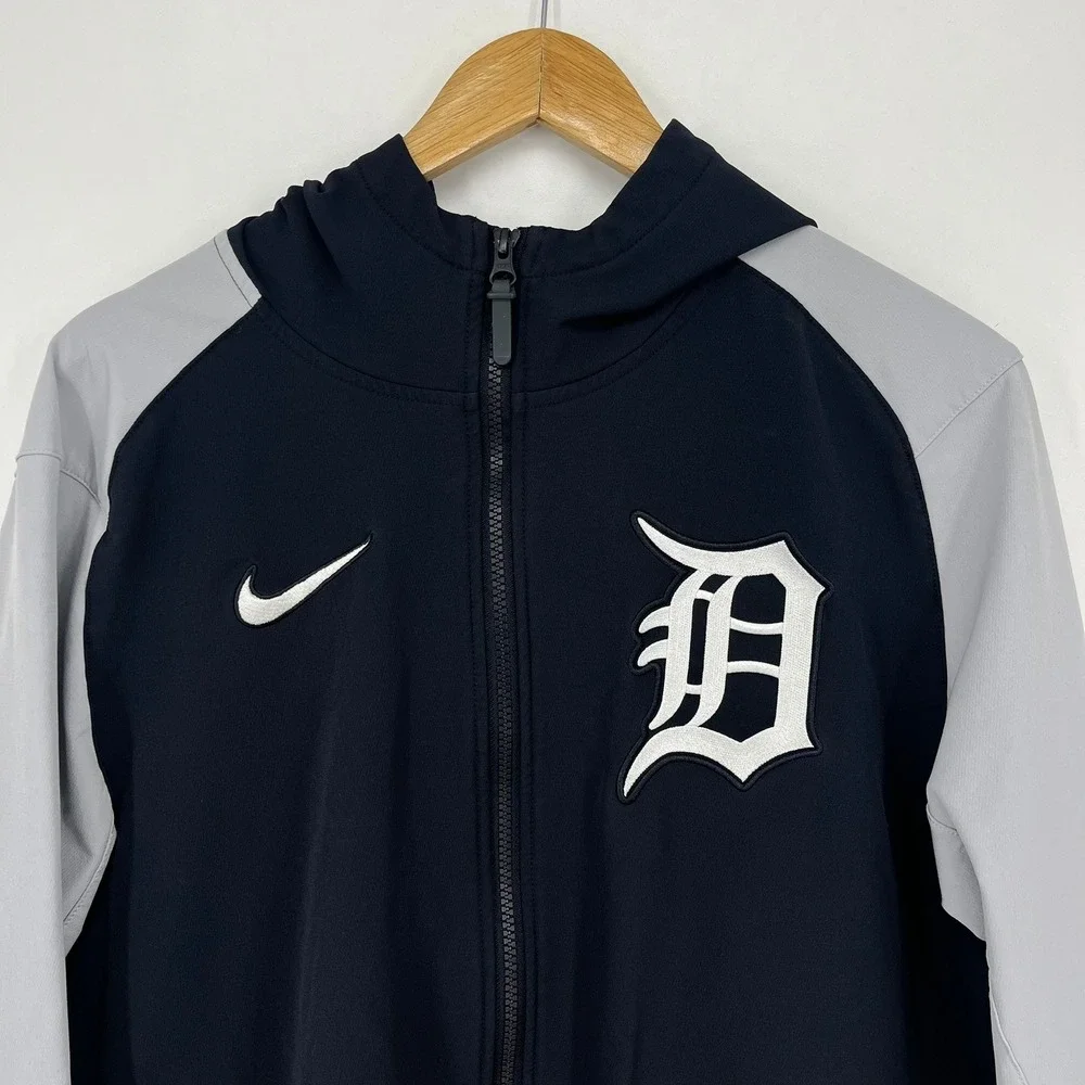 Nike Detroit Tigers MLB Hoodie Mens Large Full Zip Therma-FIT Navy Blue
